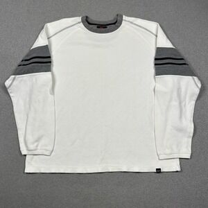 Emergency Exit Long Sleeve Crewneck Sweater Mens XL Beige Y2K Hipster